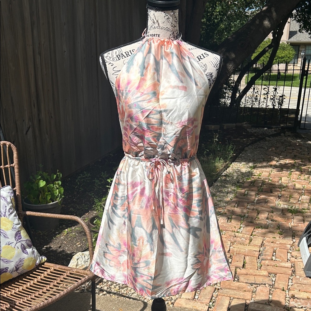 Missguided Pastel Halter Mini Dress